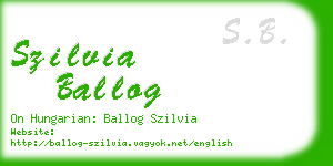 szilvia ballog business card